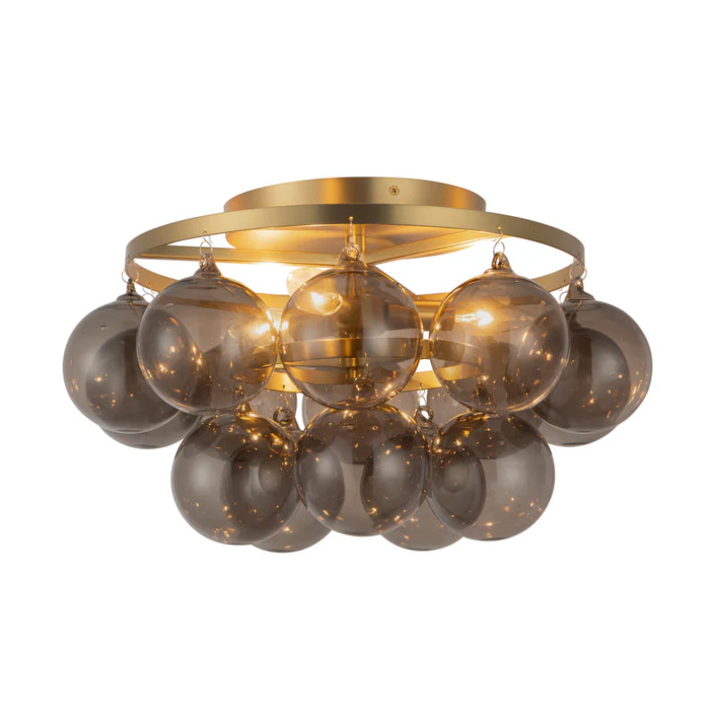 Alora Mood SF654318 Faye 3-lt 18" Semi-Flush Mount - Brushed Gold/Smoked Glass