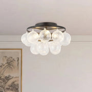 Alora Mood SF654318 Faye 3-lt 18" Semi-Flush Mount - Matte Black/Clear Ribbed Glass