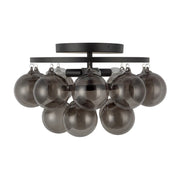 Alora Mood SF654318 Faye 3-lt 18" Semi-Flush Mount - Matte Black/Smoked Glass