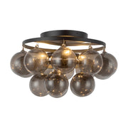 Alora Mood SF654318 Faye 3-lt 18" Semi-Flush Mount - Matte Black/Smoked Glass