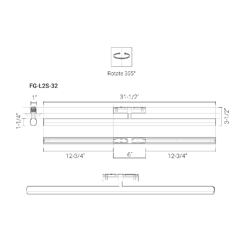 Elite FG-L2S-32 Groove 32" 48V Linear Surface Light