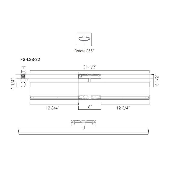 Elite FG-L2S-32 Groove 32" 48V Linear Surface Light