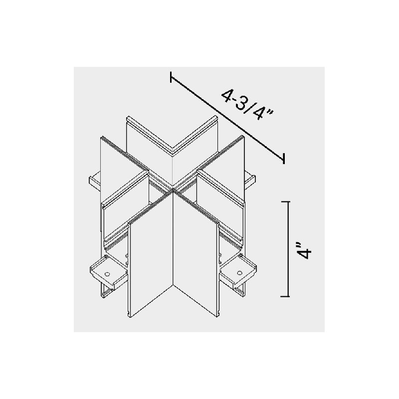Elite FG-SM-DI-ACC-6 X Form Track Connector, Flat Plane
