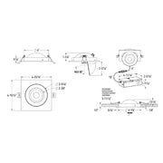 Dals FGM4SQ-CDW Pivot 4" Flat Square Gimbal Recessed, 5CCT+Dim-to-Warm