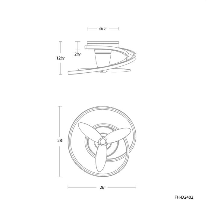 Modern Forms FH-D2402 Veloce 28" Smart Ceiling Fan with LED Light Kit