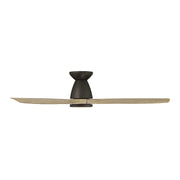 Modern Forms FH-W2202-54L Skylark Flush 54" Outdoor Ceiling Fan with LED Light Kit, 3000K - Bronze with White Oak Blades