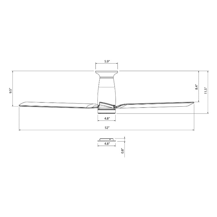 Modern Forms FH-W2502-52L Smooth Flush 52" Outdoor Ceiling Fan with LED Light Kit