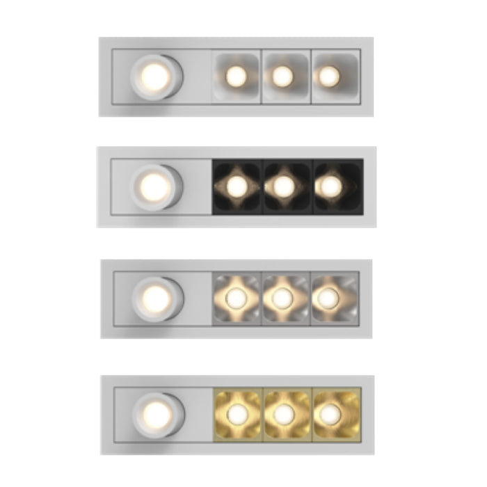 Elite MR-RTL-D-3-PADJ-1 Micro Series 3-Module Trimless Recessed Downlight with 1 Pull-Down Adjustable Head
