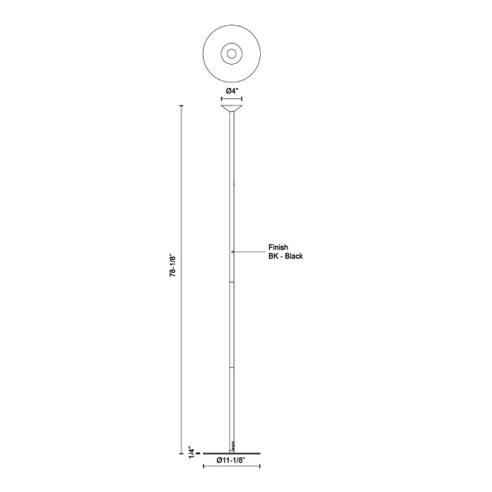 Kuzco FL12168 Valor 1-lt 78" Tall LED Floor Lamp