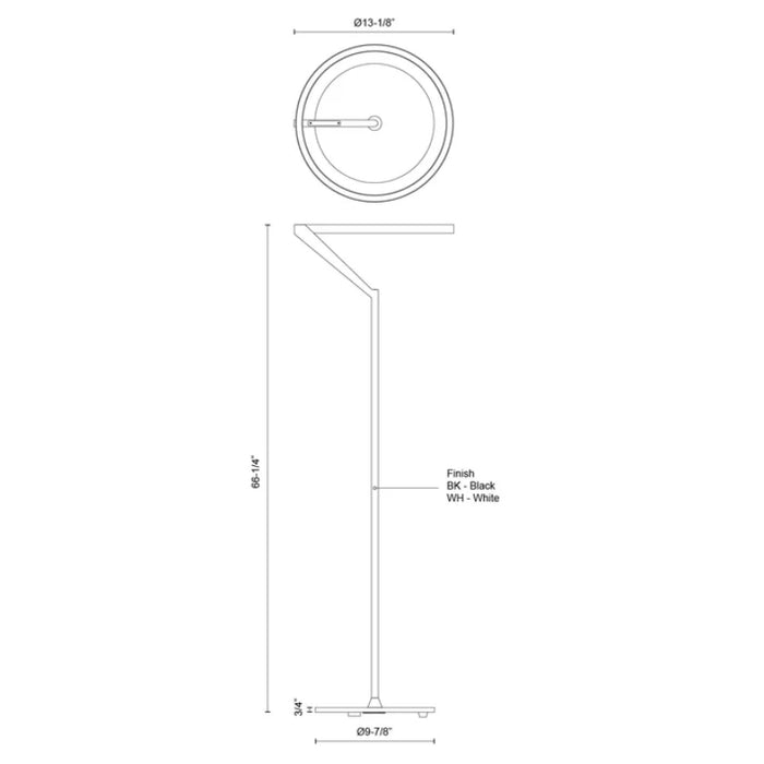 Kuzco FL27766 Roda 1-lt 66" Tall LED Floor Lamp