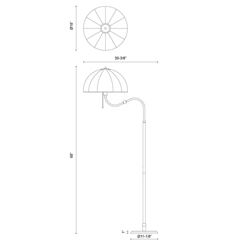 Alora Mood FL661068 Crosby 1-lt 68" Tall Floor Lamp