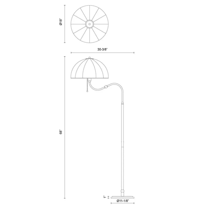 Alora Mood FL661068 Crosby 1-lt 68" Tall Floor Lamp