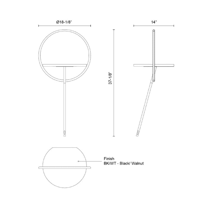 Kuzco FL83818 Maya 1-lt 37" Tall LED Floor Lamp
