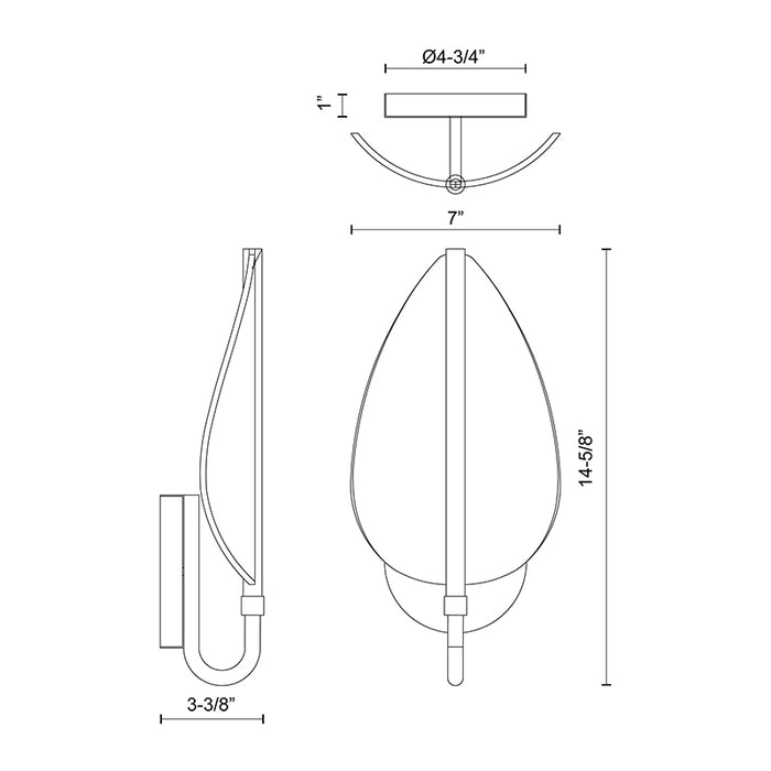 Alora WV321101 Flora 1-lt 15" Tall LED Wall Sconce