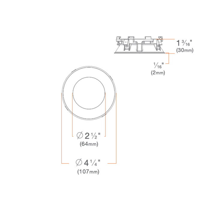 DMF M4TRS M Series 4" Round Flangeless Trim