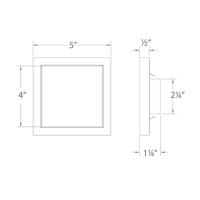 WAC FM-05SQ 5" Square LED Outdoor Ceiling Mount, 3500K
