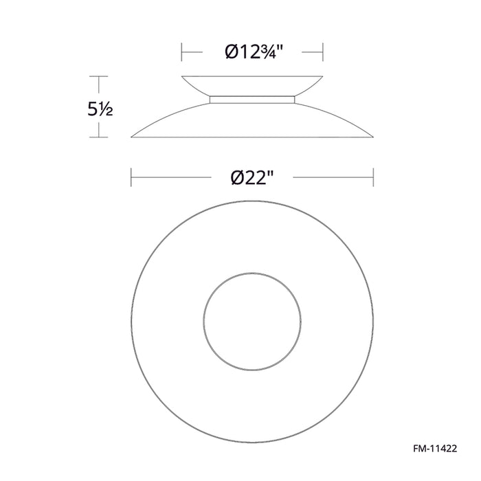 dweLED FM-11422 Miso 1-lt 22" LED Flush Mount