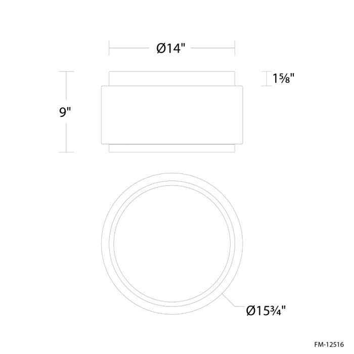 Modern Forms FM-12516 Preston 1-lt 16" LED Flush Mount