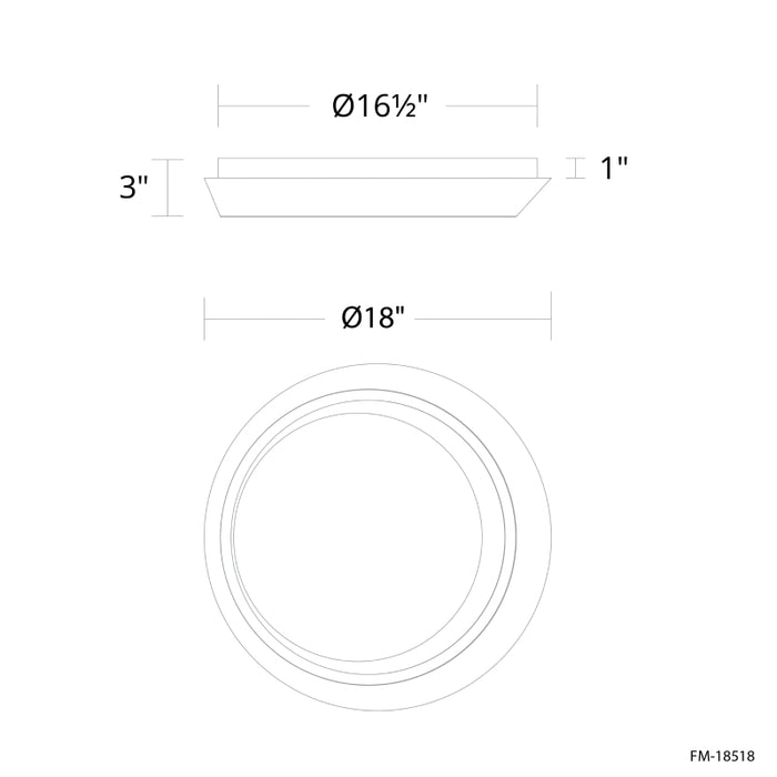 Modern Forms FM-18518 Tinzel 1-lt 18" LED Flush Mount