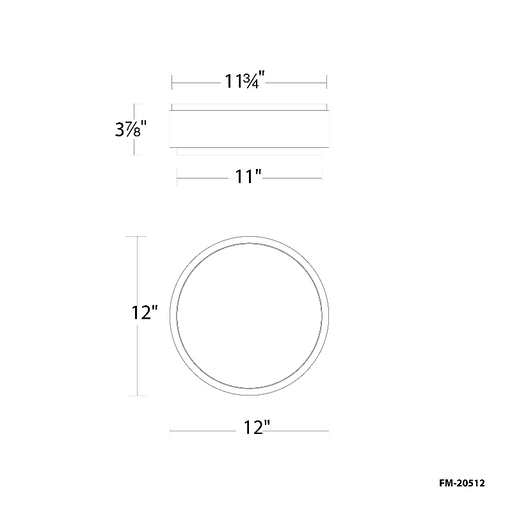 WAC FM-20512 Salvo 1-lt 12" LED Flush Mount