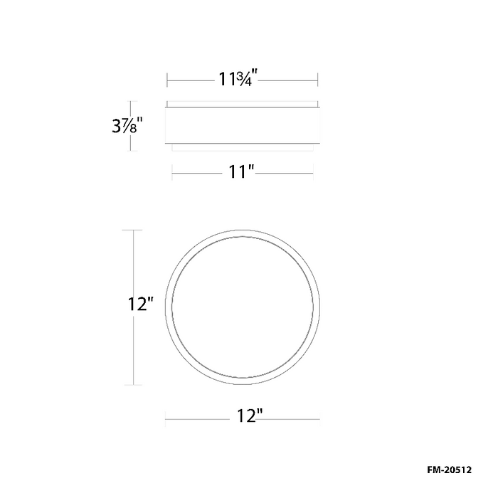 WAC FM-20512 Salvo 1-lt 12" LED Flush Mount
