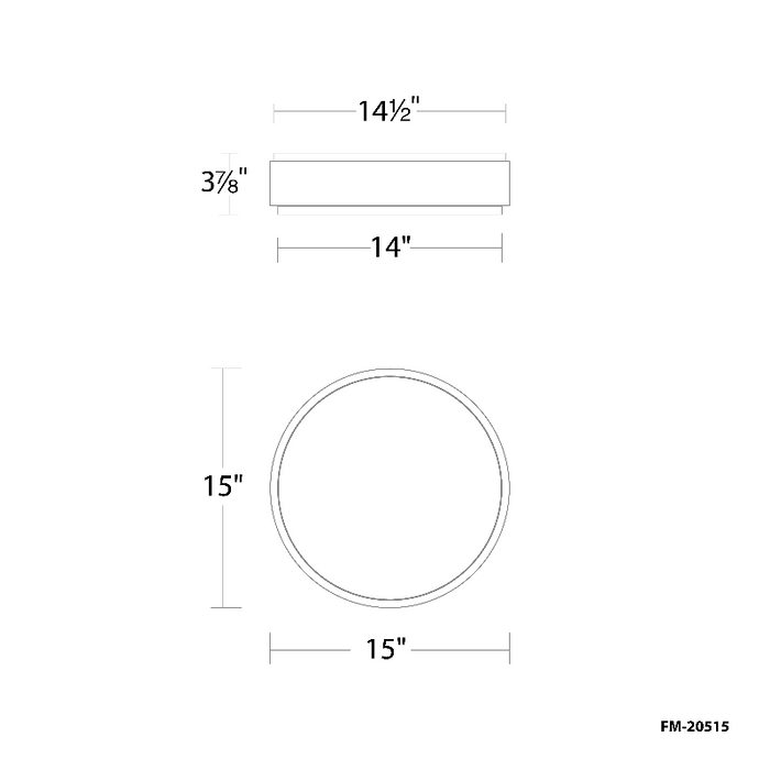 WAC FM-20515 Salvo 1-lt 15" LED Flush Mount