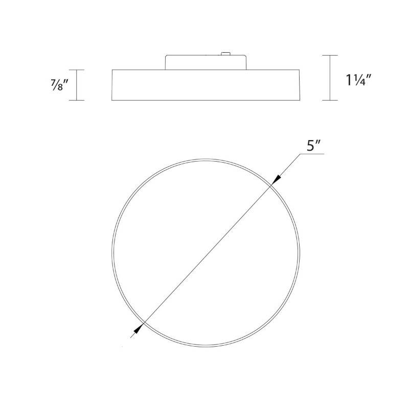 WAC FM-240505 Edgeless 1-lt 5" LED Ceiling/Wall Mount