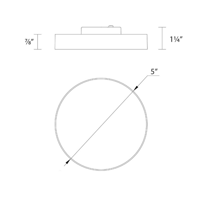 WAC FM-240505 Edgeless 1-lt 5" LED Ceiling/Wall Mount