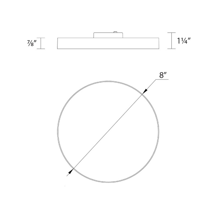 WAC FM-240508 Edgeless 1-lt 8" LED Ceiling/Wall Mount