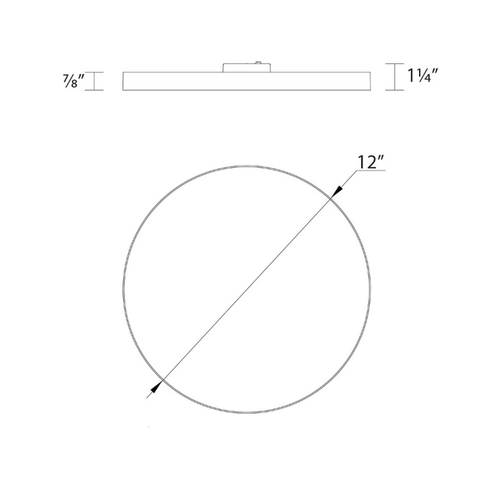 WAC FM-240512 Edgeless 1-lt 12" LED Ceiling/Wall Mount