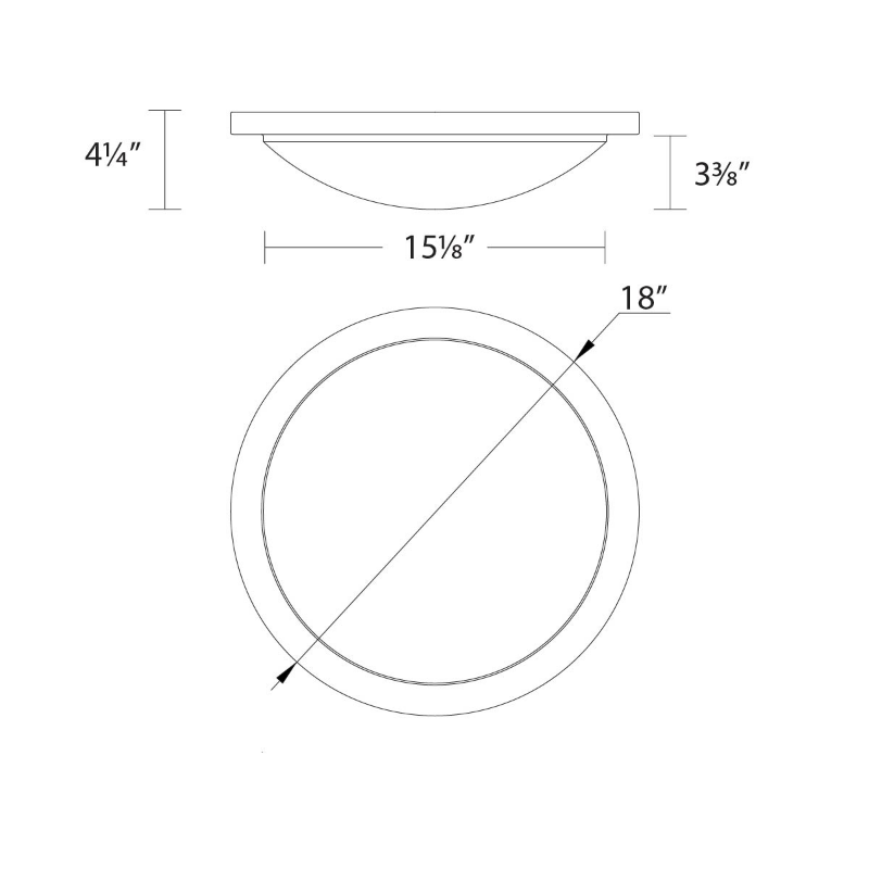 WAC FM-252218 Dew 1-lt 18" LED Outdoor Ceiling and Wall Mount, 5CCT