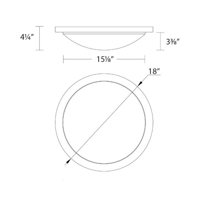 WAC FM-252218 Dew 1-lt 18" LED Outdoor Ceiling and Wall Mount, 5CCT