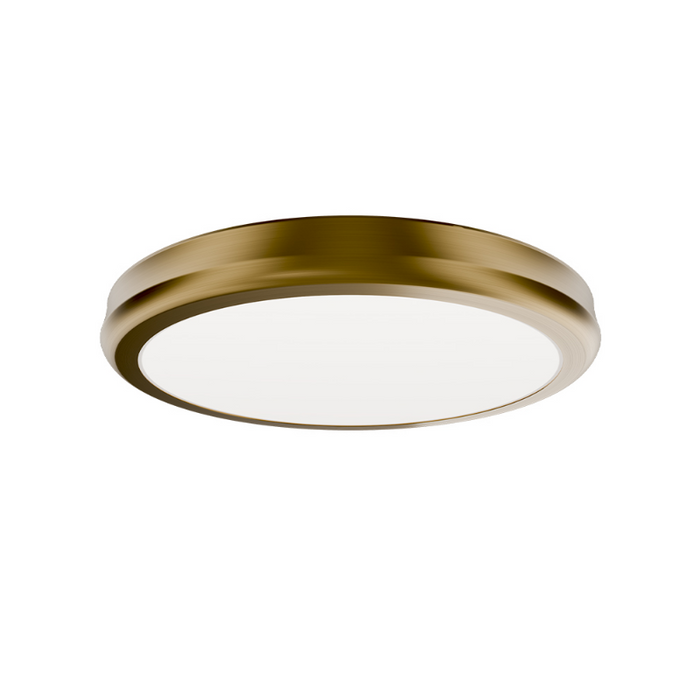 dweLED FM-37510 Parthenon 1-lt 10" LED Flush Mount - Aged Brass