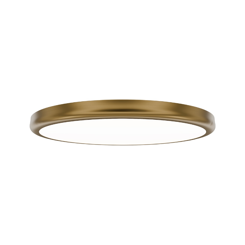 dweLED FM-37515 Parthenon 1-lt 15" LED Flush Mount - Aged Brass