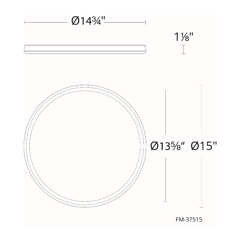 dweLED FM-37515 Parthenon 1-lt 15" LED Flush Mount