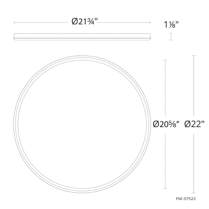 dweLED FM-37522 Parthenon 1-lt 22" LED Flush Mount