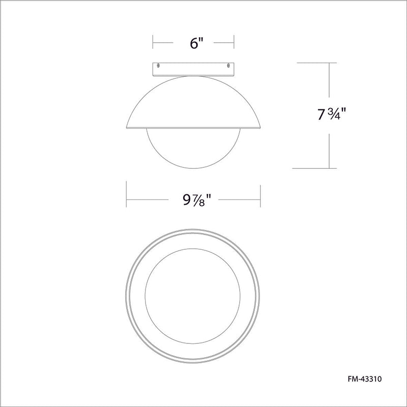 dweLED FM-43310 Moonstone 1-lt 10" LED Flush Mount