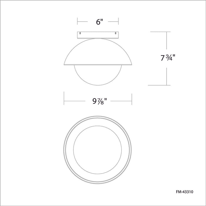 dweLED FM-43310 Moonstone 1-lt 10" LED Flush Mount