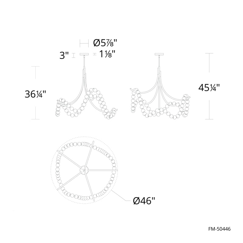 Modern Forms FM-50446 Parel 46" LED Semi Flush Mount