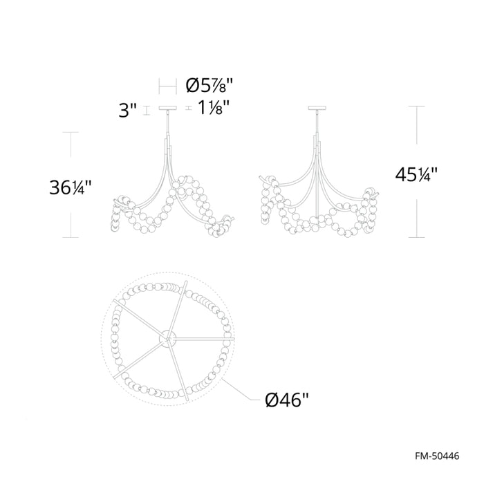 Modern Forms FM-50446 Parel 46" LED Semi Flush Mount