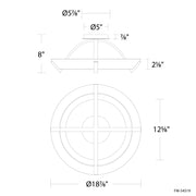 Modern Forms FM-54519 Copa 1-lt 19" LED Flush Mount