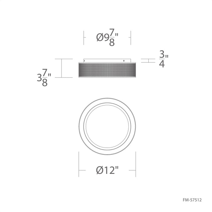 dweLED FM-57512 Grille 1-lt 12" LED Flush Mount