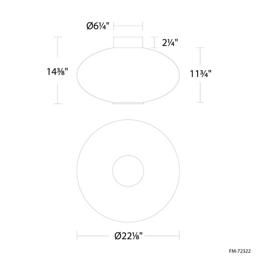 Modern Forms FM-72322 Illusion 1-lt 22" LED Flush Mount