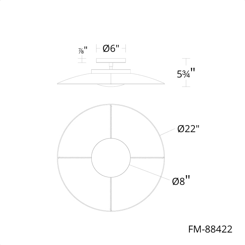 Modern Forms FM-88422 Brody 1-lt 22" LED Flush Mount