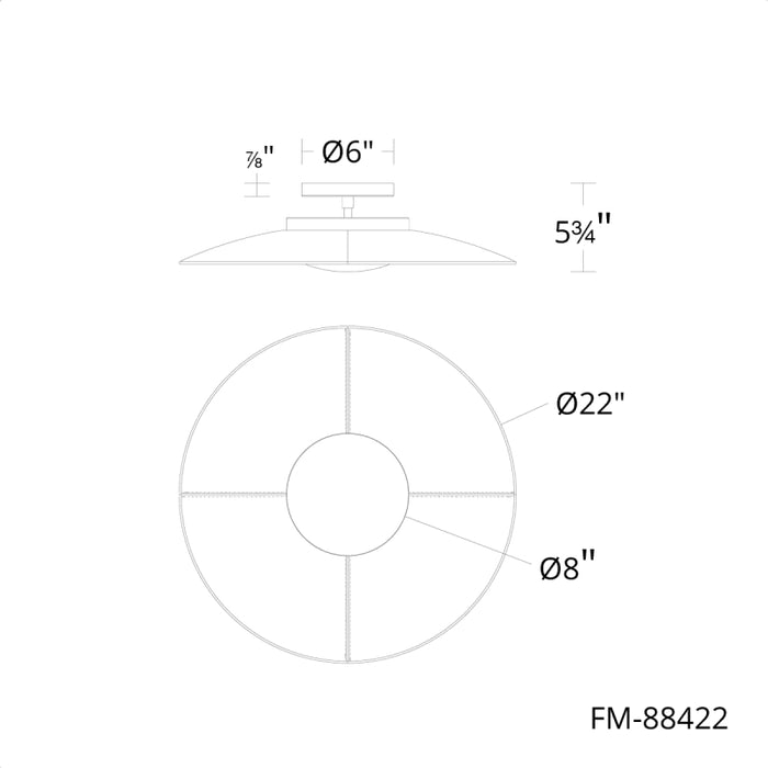 Modern Forms FM-88422 Brody 1-lt 22" LED Flush Mount