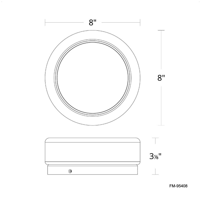 dweLED FM-95408 Bonham 1-lt 8" LED Flush Mount