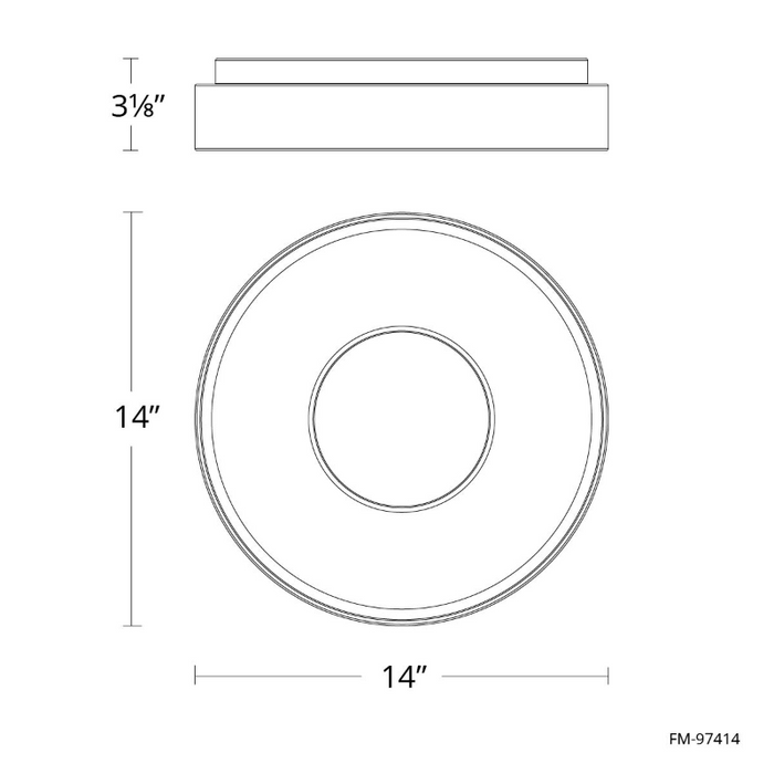 dweLED FM-97414 Crackle 1-lt 14" LED Flush Mount