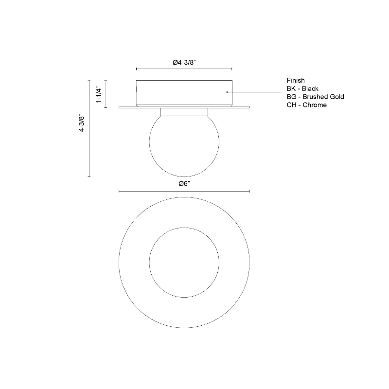 Kuzco FM15506 Elixir 1-lt 6" LED Flush Mount