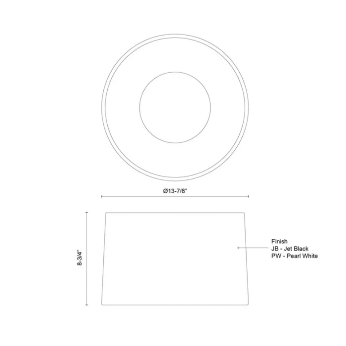 Kuzco FM16512-3WCCT-UNV Etta 1-lt 12" LED Flush Mount, 3CCT Selectable