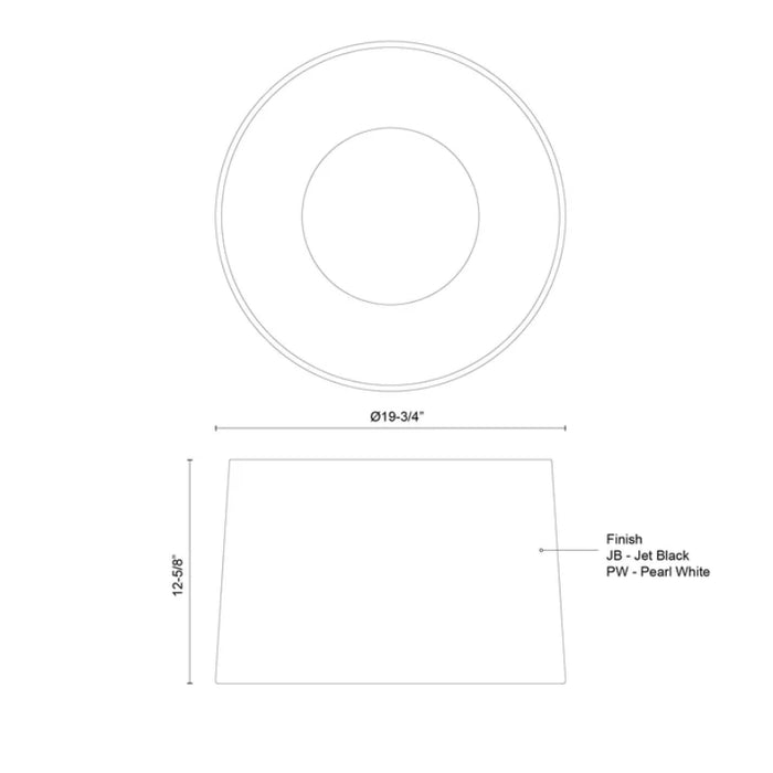 Kuzco FM16520-3WCCT-UNV Etta 1-lt 20" LED Flush Mount, 3CCT Selectable